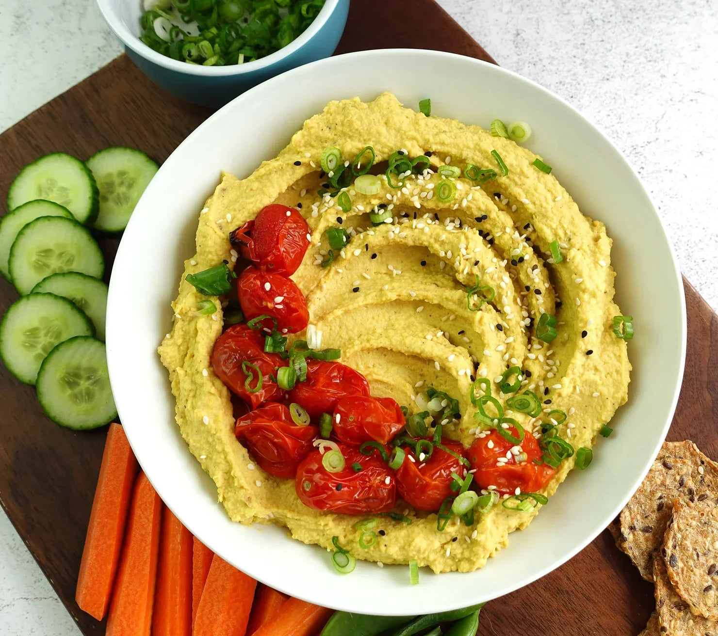 Roasted Onion Garlic Hummus
 – Splash Of Goodness