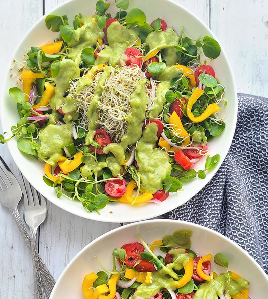 Watercress Salad with Avocado Zucchini Dressing