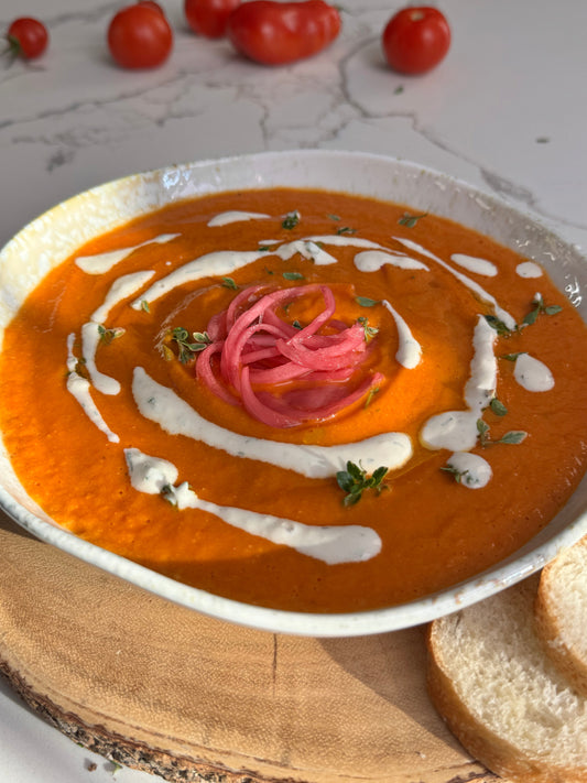 High-Protein Roasted Tomato Soup with Butter Beans