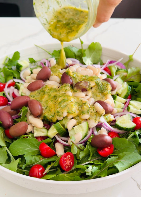 White Bean Arugula Salad with Lemon-Dill Dressing