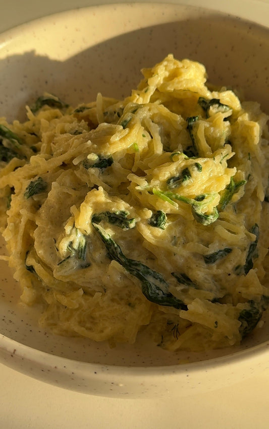 Spaghetti Squash with Creamy Hemp Dressing