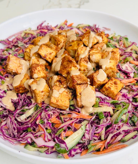 Crunchy Cabbage Salad with Crispy Tofu